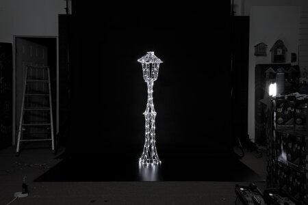 1.5M Colour Changeable White Wicker Lamp Post With Remote - image 1