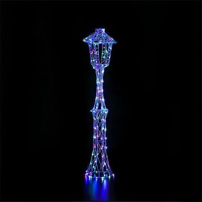 1.5M Colour Changeable White Wicker Lamp Post With Remote - image 2