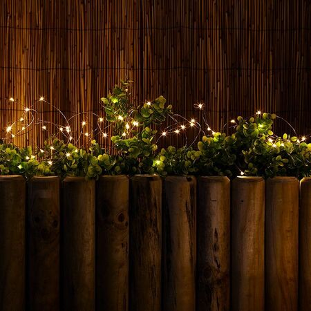 100 Solar Warm White Led Copper Wire Multi Function Lights