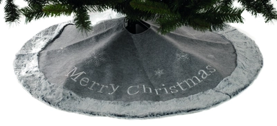 100Cm Grey Fur Tree Skirt