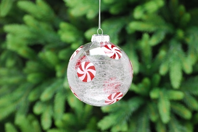 10Cm Clear Crackle Effect Glass Ball-Sweets Design