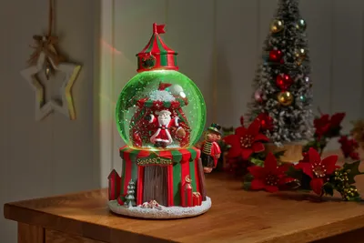 10cm Musical Santa's Big Top SnowSphere - image 1