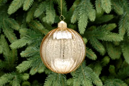 10cm silver mercury effect / gold glass ball