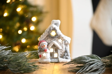 11Cm 2 Asstd Bo Lit Grey House-Santa/Snowman - image 3