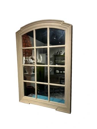 120x80cm brown/beige solid wood framed mirror
