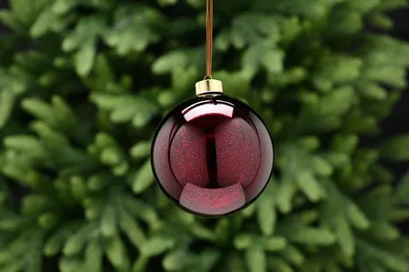 12cm burgundy glass ball-mottle effect