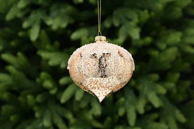 12cm gold glass onion/clear encrusted beads