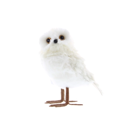 13cm white bristle owl