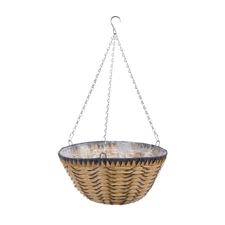 14in Savanna Faux Rattan Hanging Basket - image 2