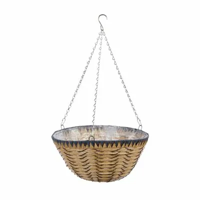 14in Savanna Faux Rattan Hanging Basket - image 2