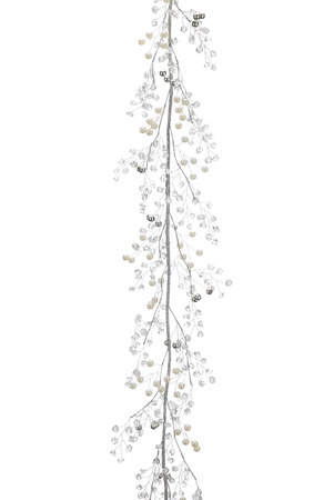 153cm silver/clear pearl beads garland