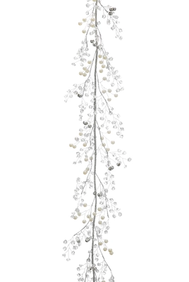 153cm silver/clear pearl beads garland