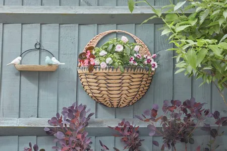 16in Savanna Faux Rattan Wall Basket