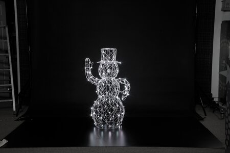 1M Colour Changeable  White Wicker Snowman With Remote - image 1