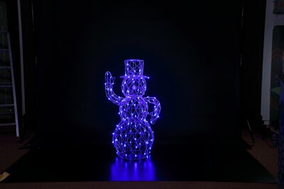 1M Colour Changeable  White Wicker Snowman With Remote - image 2