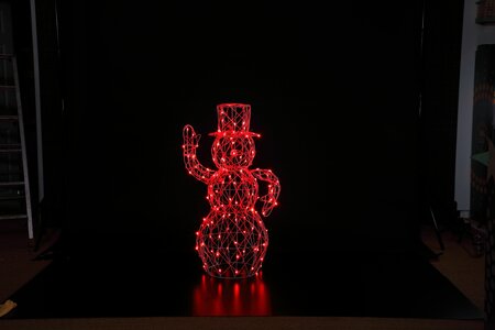 1M Colour Changeable  White Wicker Snowman With Remote - image 3