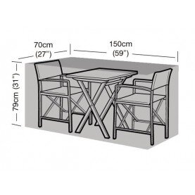 2 Seater Large Bistro Set Cover Black