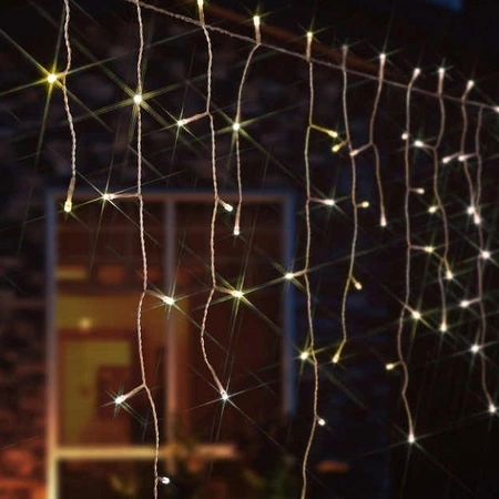200 Fit & Forget B/O Warm White Multifunction Icicle Lights