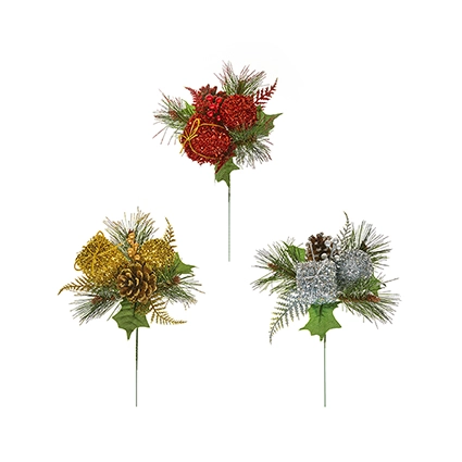 20Cm Glitter Ball Pick 3 Asst Gold - Red - Silver