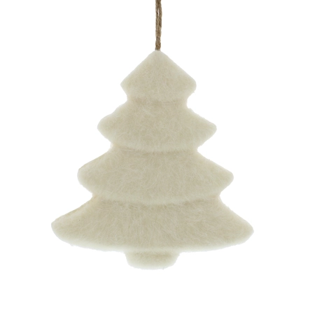 21cm hanging white felt tree