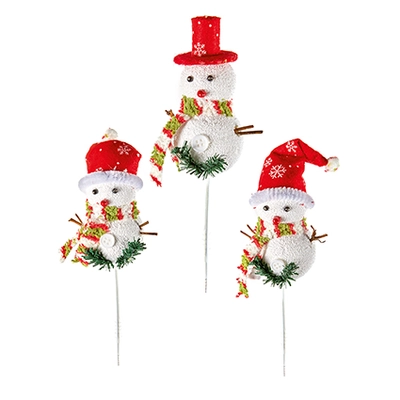 21Cm Snowman Pick 3 Asst