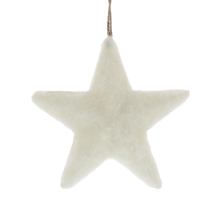22cm hanging white felt star