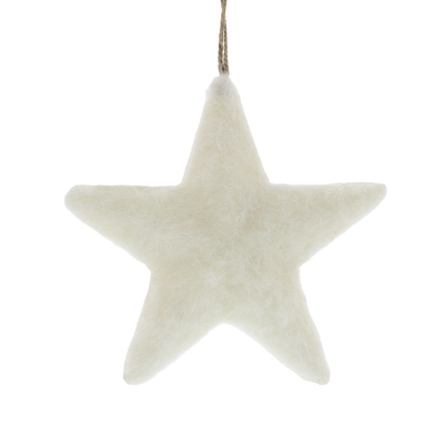 22cm hanging white felt star