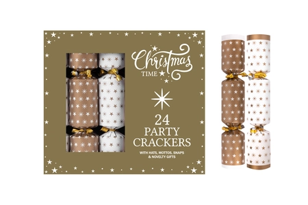24 Pk 9" Gold Stars Cracker Party Box
