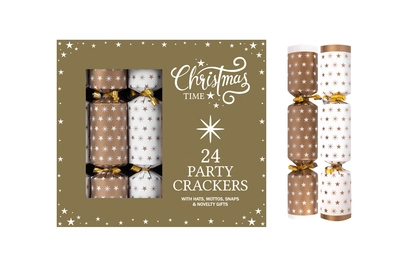 24 Pk 9" Gold Stars Cracker Party Box