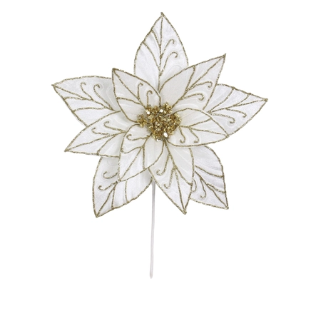 30cm champagne gold poinsettia stem