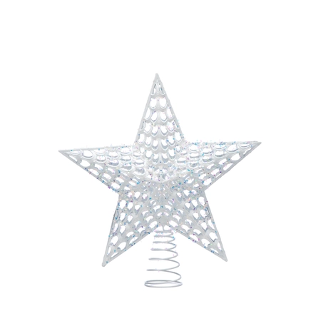 30cm white 5 pointed cut out plastic tree topper