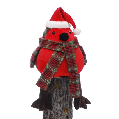 38Cm Tartan Robin With Red Breast Door Stop