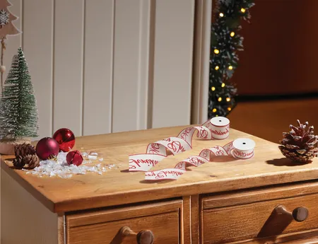 38mm Merry Christmas Premium Ribbon, 3m - image 1