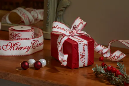 38mm Merry Christmas Premium Ribbon, 3m - image 2