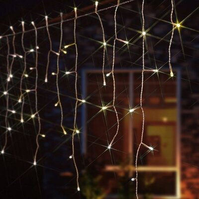 400 Fit & Forget B/O Warm White Icicle Lights