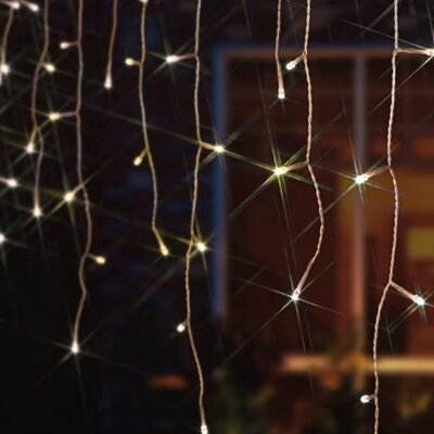400 Fit & Forget B/O White Led Icicle Lights