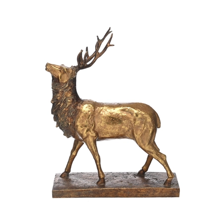 40cm antique gold standing stag