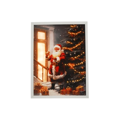 40cm bo lit fibre optic santa/tree scene - frame