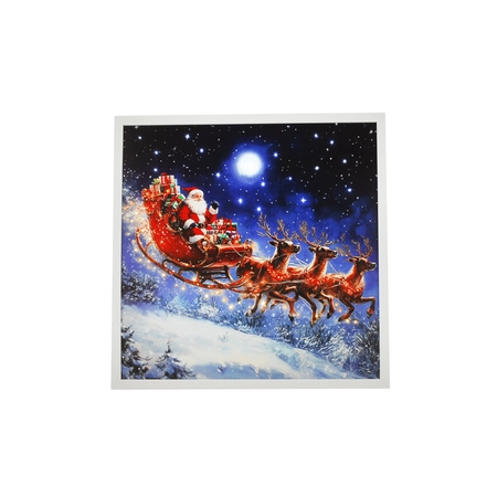 40cm bo lit fibre optic sleigh scene-frame