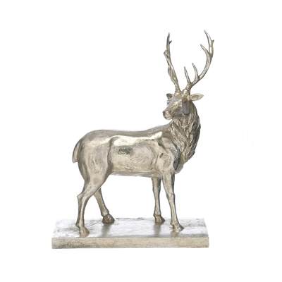 41cm antique silver standing stag