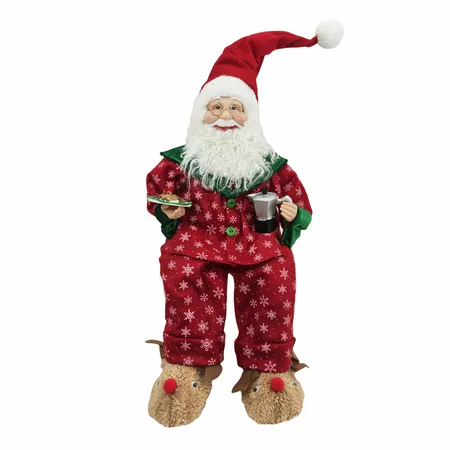45cm sitting santa in red pyjamas