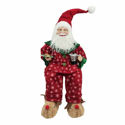 45cm sitting santa in red pyjamas