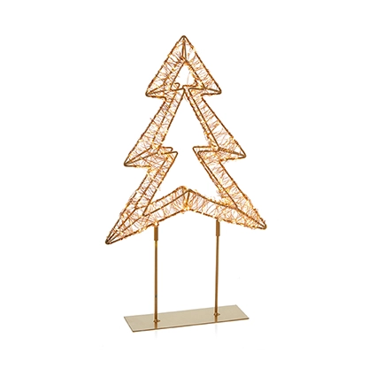 45Cm Twinkling Lit Rose Gold Table Top Tree With 500 WW Led
