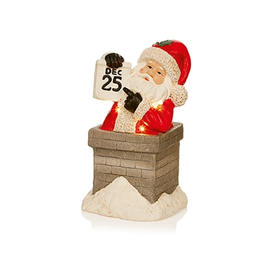 48Cm B-O Lit Mgo Santa In Chimney