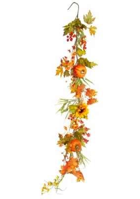 5' Garland With Sunflowers & Pumpkins