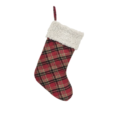 52cm red/black plaid stocking