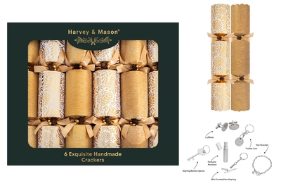 6 Exquisite Gold 13.5" Crackers