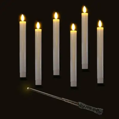 6 Floating Magic Wax Candles With Wand