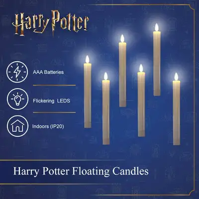 6 Floating Magic Wax Candles With Wand - image 3