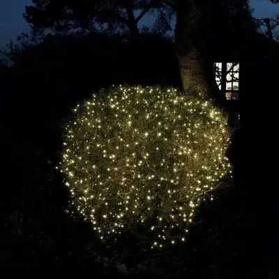 600 Fit & Forget B/O Warm White Multi/F String Lights